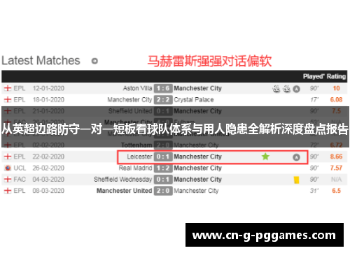 从英超边路防守一对一短板看球队体系与用人隐患全解析深度盘点报告 从英超边路防守一对一短板看球队体系与用人隐患全解析深度盘点报告